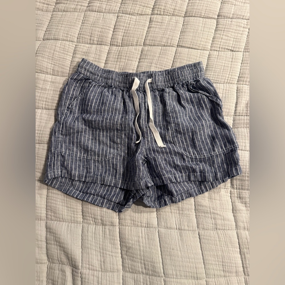 Quince Linen striped shorts size S